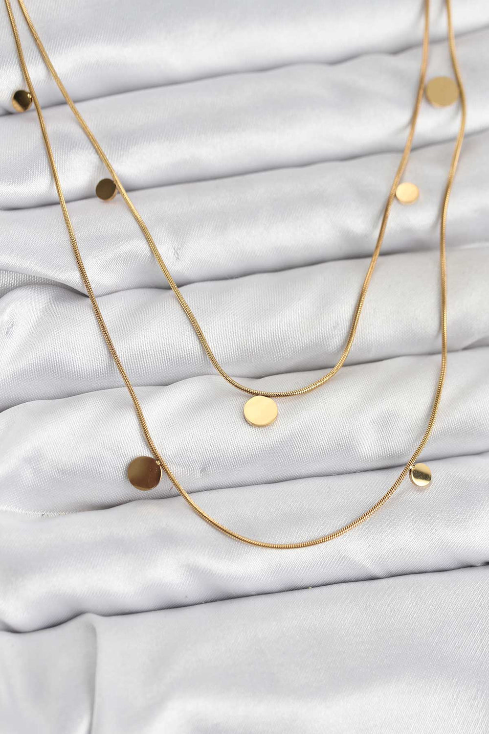 316L Çelik Zincir Gold Renk Pullu Kadın Kolye TG27BKO10787