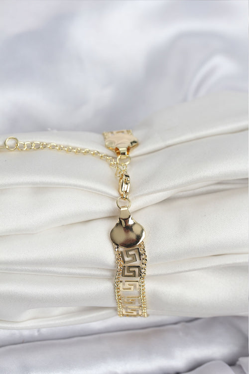 316L Çelik Gold Renk Labirent Model Kadın Bileklik TG27BB8158 - görsel 2
