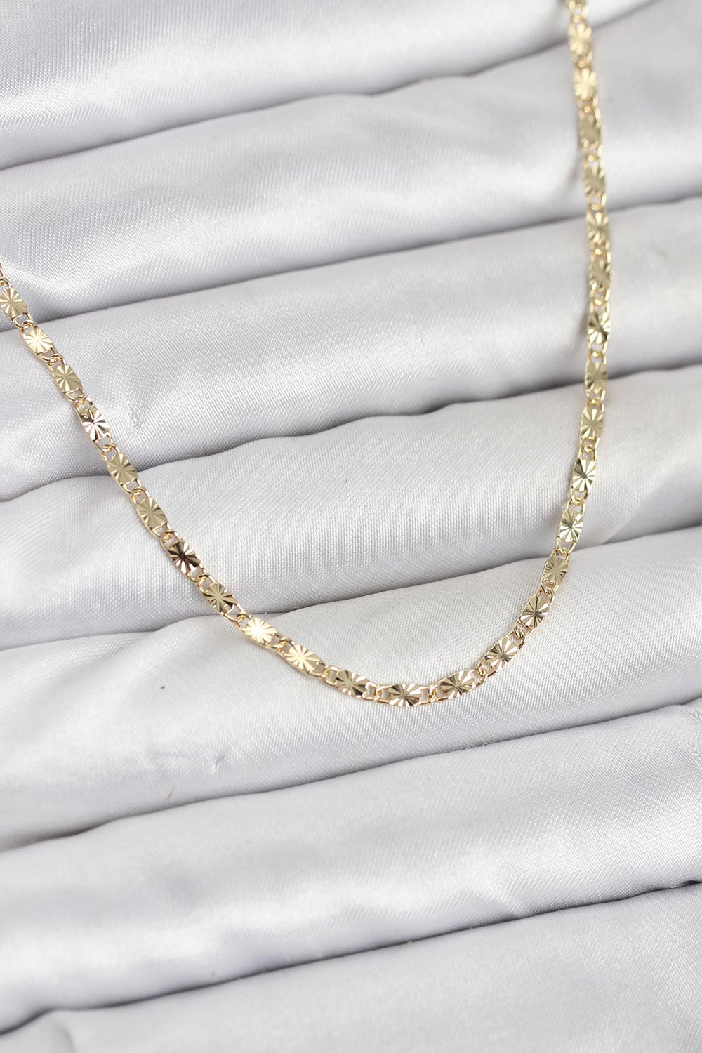 CM 14K Gold Renk Lazerli Zincir Model Kadın Kolye TG27BKO10923