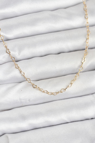 CM 14K Gold Renk Kalp Zincirli Kadın Kolye TG27BKO10924