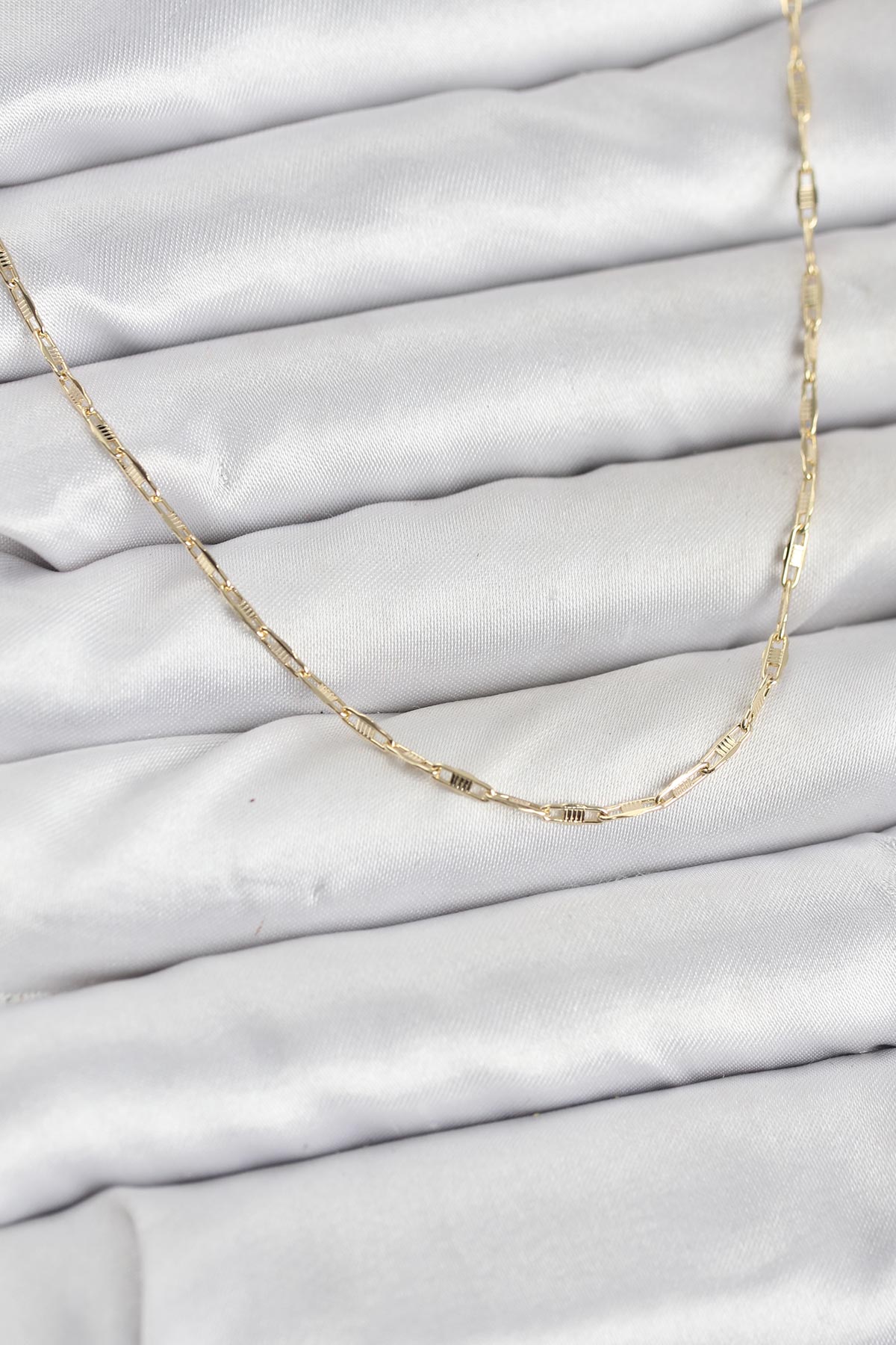 CM 14K Gold Renk Pirinç Ataç Zincir 60 cm Kadın Kolye TG27BKO10928 - Çok Renkli / Standart
