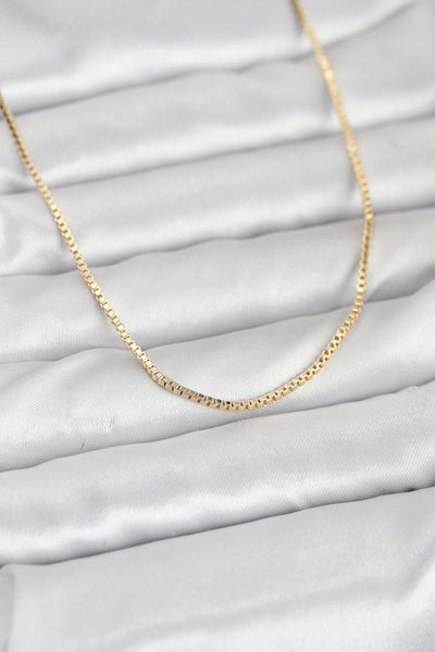 CM 14K Gold Renk Kare Zincirli Model 60 cm Kadın Kolye TG27BKO10941