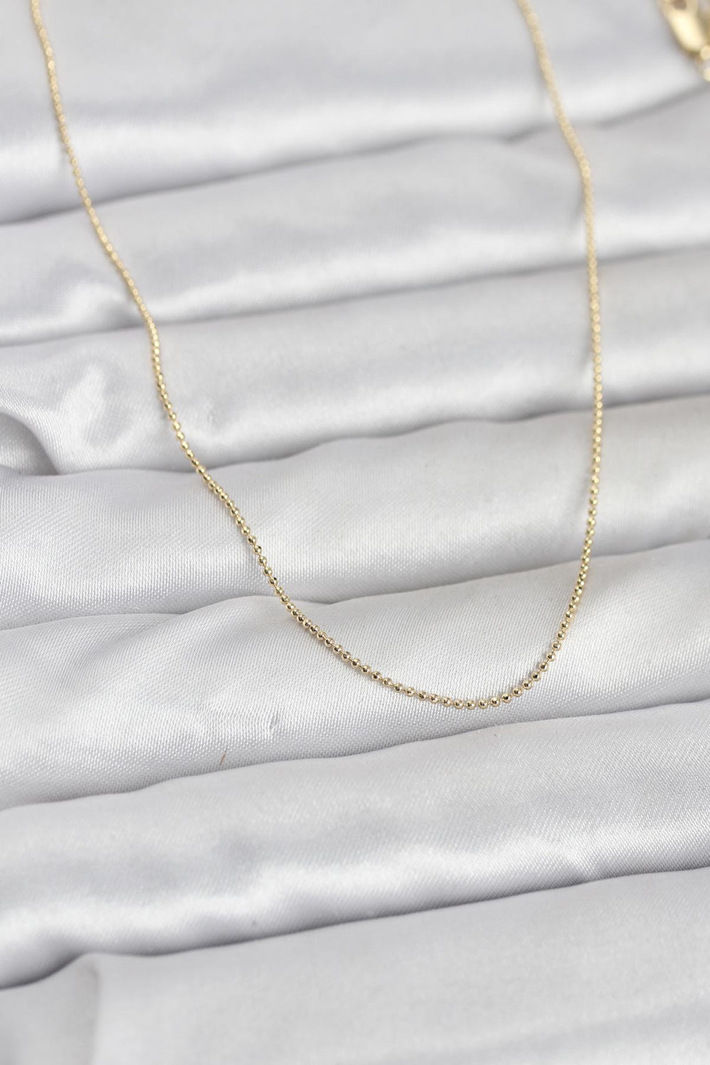 CM 14K Gold Renk İnce Top Zincirli 60 cm Kadın Kolye TG27BKO10943