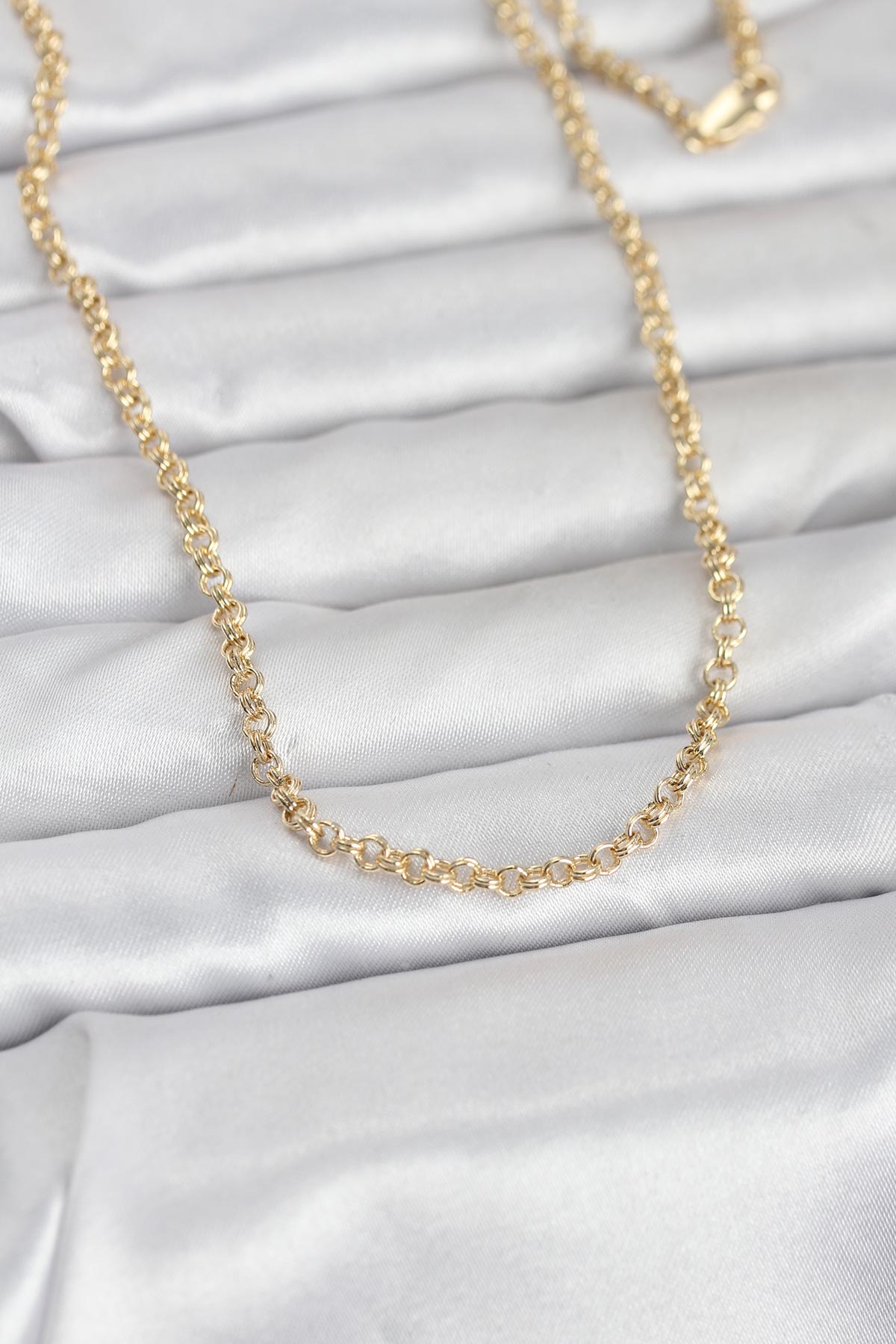 CM 14K Gold Renk Halka Zincir Model 60 cm Kadın Kolye TG27BKO10951 - Çok Renkli / Standart