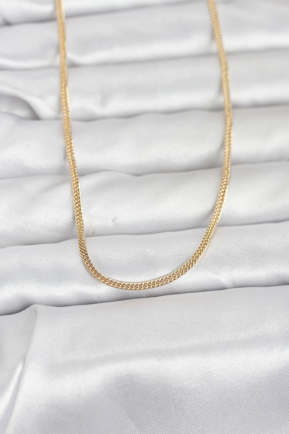 CM 14K Gold Renk Dolgun Zincir Model 60 cm Kadın Kolye TG27BKO10954 - Çok Renkli / Standart