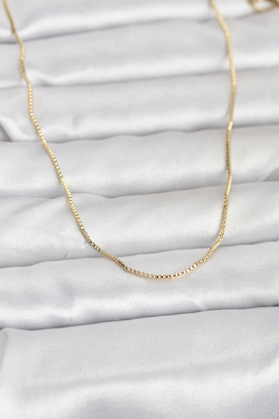 CM 14K Gold Renk İnce Kare Zincirli Model 60 cm Kadın Kolye TG27BKO10956