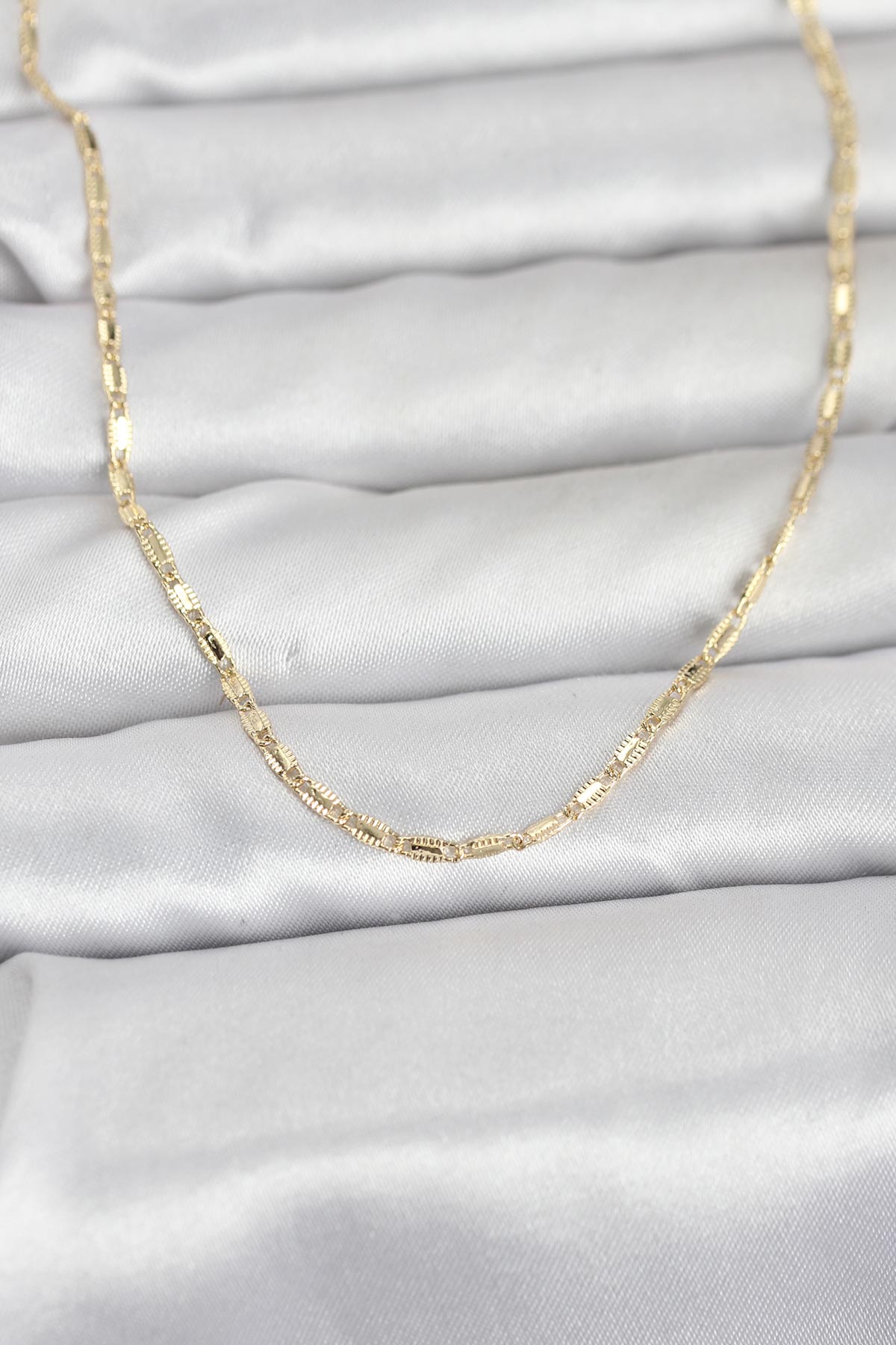 CM 14K Gold Renk Lazerli Zincir Model 60 cm Kadın Kolye TG27BKO10957 - Çok Renkli / Standart