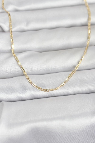CM 14K Gold Renk Lazerli Zincir Model 60 cm Kadın Kolye TG27BKO10957