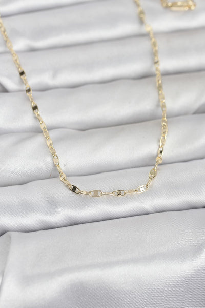 CM 14K Gold Renk Yassı Gemici Zincir Model 60 cm Kadın Kolye TG27BKO10967