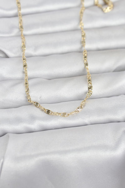 CM 14K Gold Renk Lazerli Gemici Zincir Model 60 cm Kadın Kolye TG27BKO10974