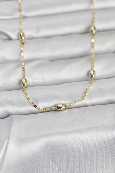 CM 14K Gold Renk Damla Topçuklu Zincir Model 60 cm Kadın Kolye TG27BKO10977