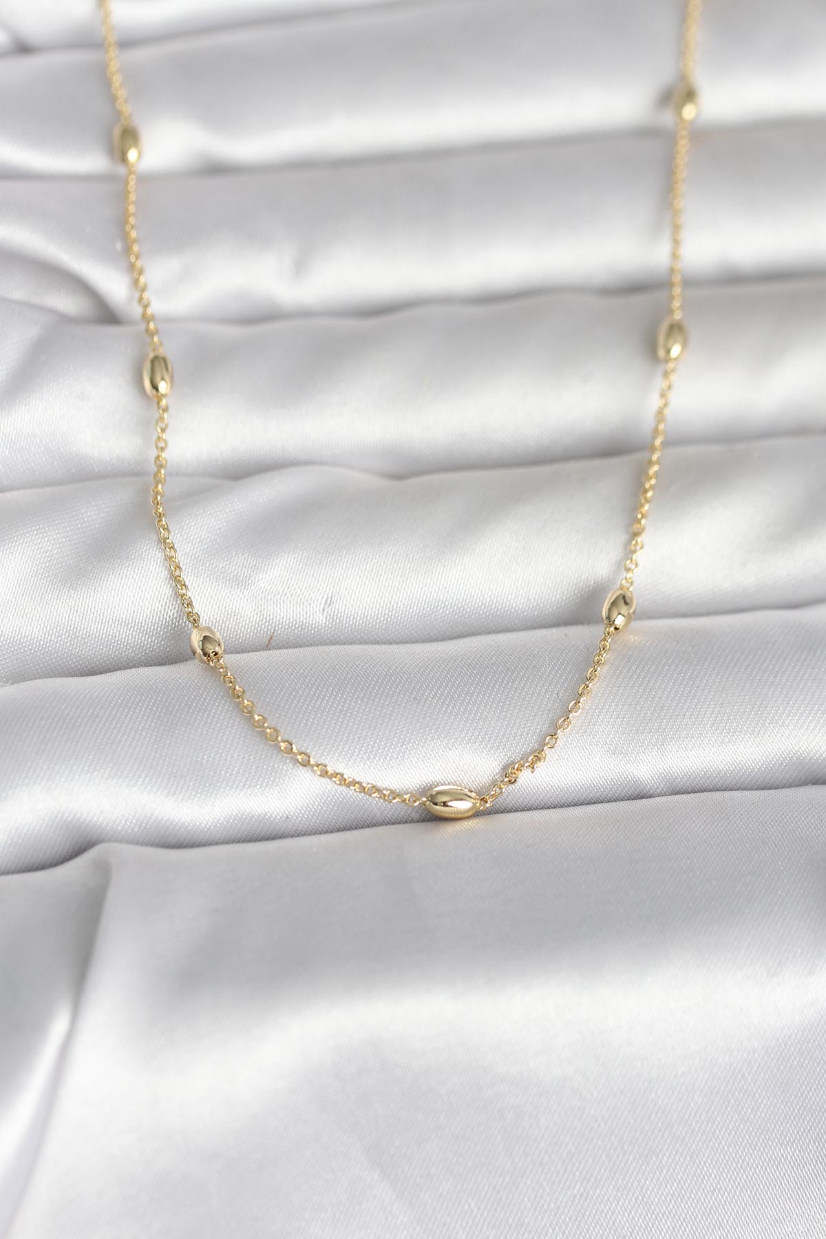 CM 14K Gold Renk Damla Topçuk Model Zincirli 60 cm Kadın Kolye TG27BKO10980 - Çok Renkli / Standart