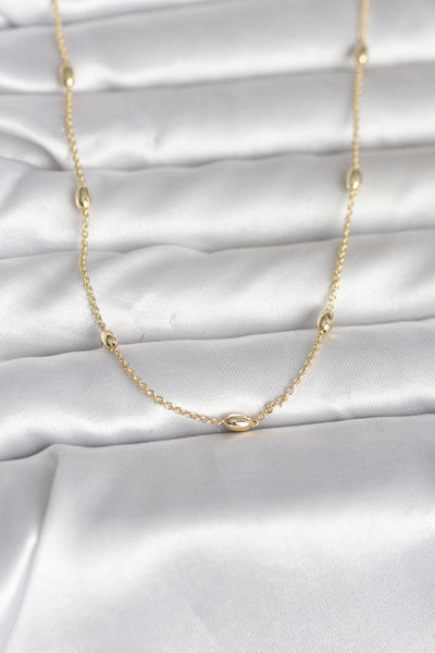 CM 14K Gold Renk Damla Topçuk Model Zincirli 60 cm Kadın Kolye TG27BKO10980
