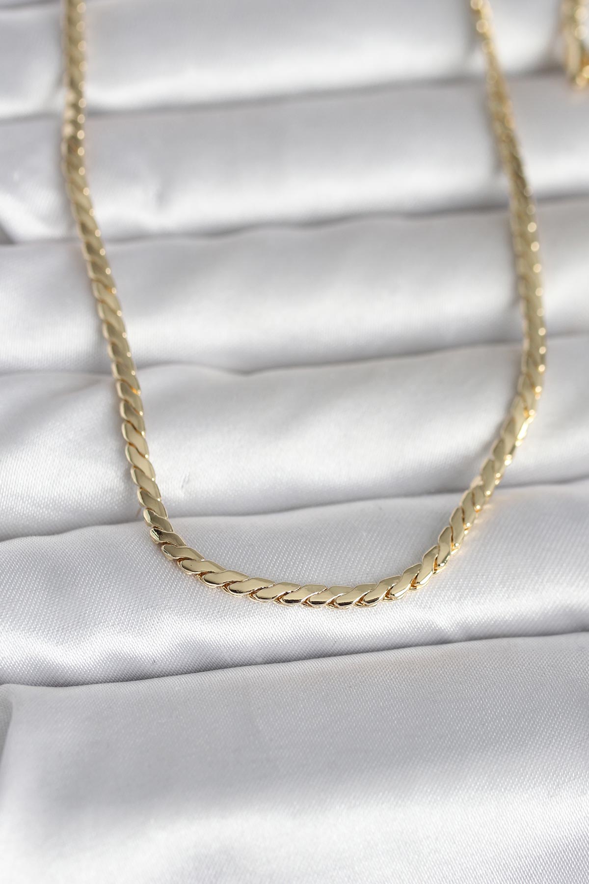 CM 14K Gold Renk Yassı Model 60 cm Kadın Kolye TG27BKO10994 - Çok Renkli / Standart