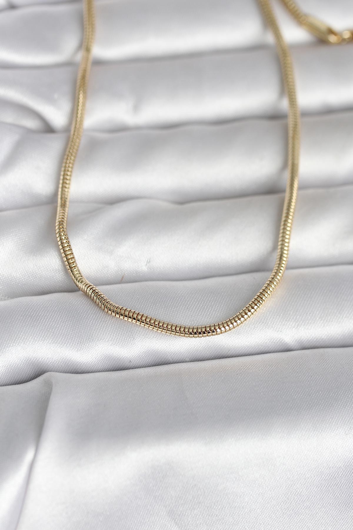 CM 14K Gold Renk Yılan Zincir Model 60 cm Kadın Kolye TG27BKO10995 - Çok Renkli / Standart