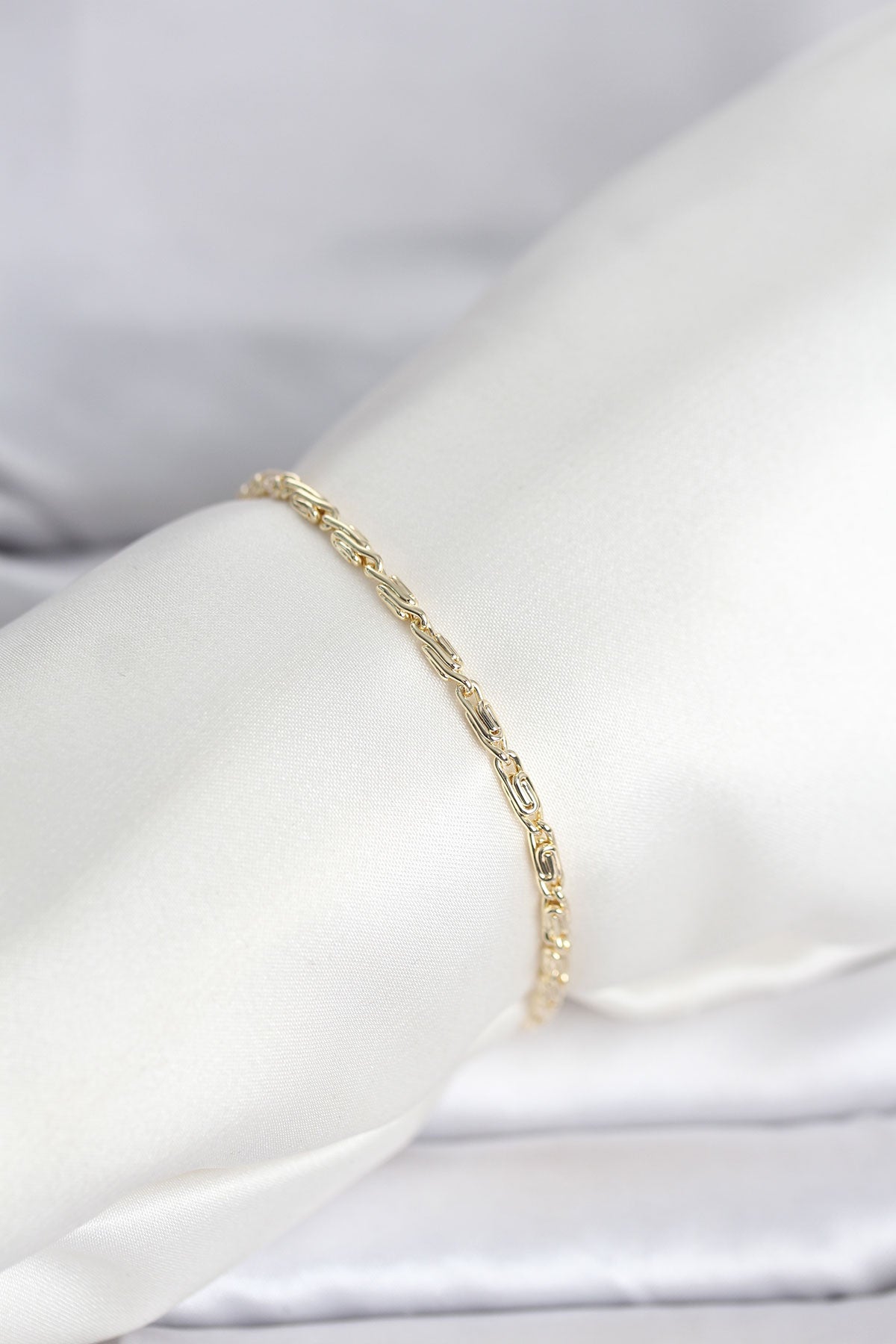 CM 14K Gold Renk Burgu Zincirli Model Kadın Bileklik TG27BB8286 - Çok Renkli / Standart