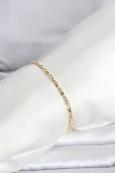 CM 14K Gold Renk Burgu Zincirli Model Kadın Bileklik TG27BB8286