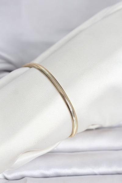 CM 14K Gold Renk Yassı Yılan Zincir Model Kadın Bileklik TG27BB8293