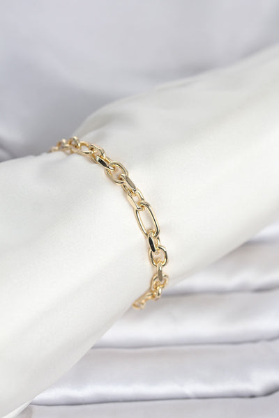 CM 14K Gold Renk Kalın Zincir Model Kadın Bileklik TG27BB8304