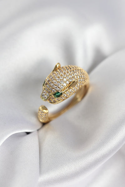 Jaguar Model Gold Renk Zirkon Taşlı Kadın Yüzük TG27BYK3934