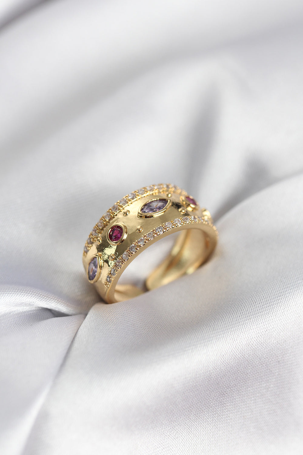 Gold Renk Zirkon Taşlı Vintage Kadın Yüzük TG27BYK3959