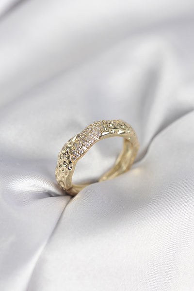 Zirkon Taşlı Puntalı Gold Renk Kadın Yüzük TG27BYK3987