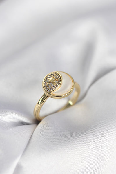 Ay Yıldız Model Gold Renk Zirkon Taşlı Kadın Yüzük TG27BYK3995