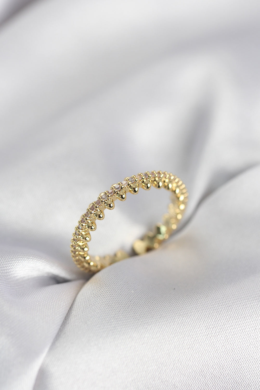 Gold Renk Sıralı Zirkon Taşlı Model Kadın Yüzük TG27BYK4060