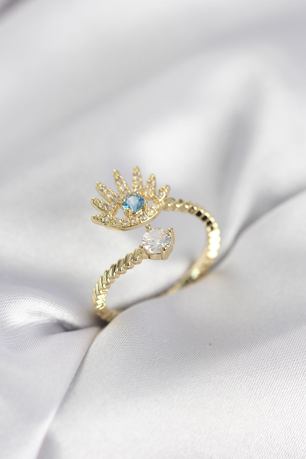Gold Renk Göz Model Zirkon Taşlı Kadın Yüzük TG27BYK4074