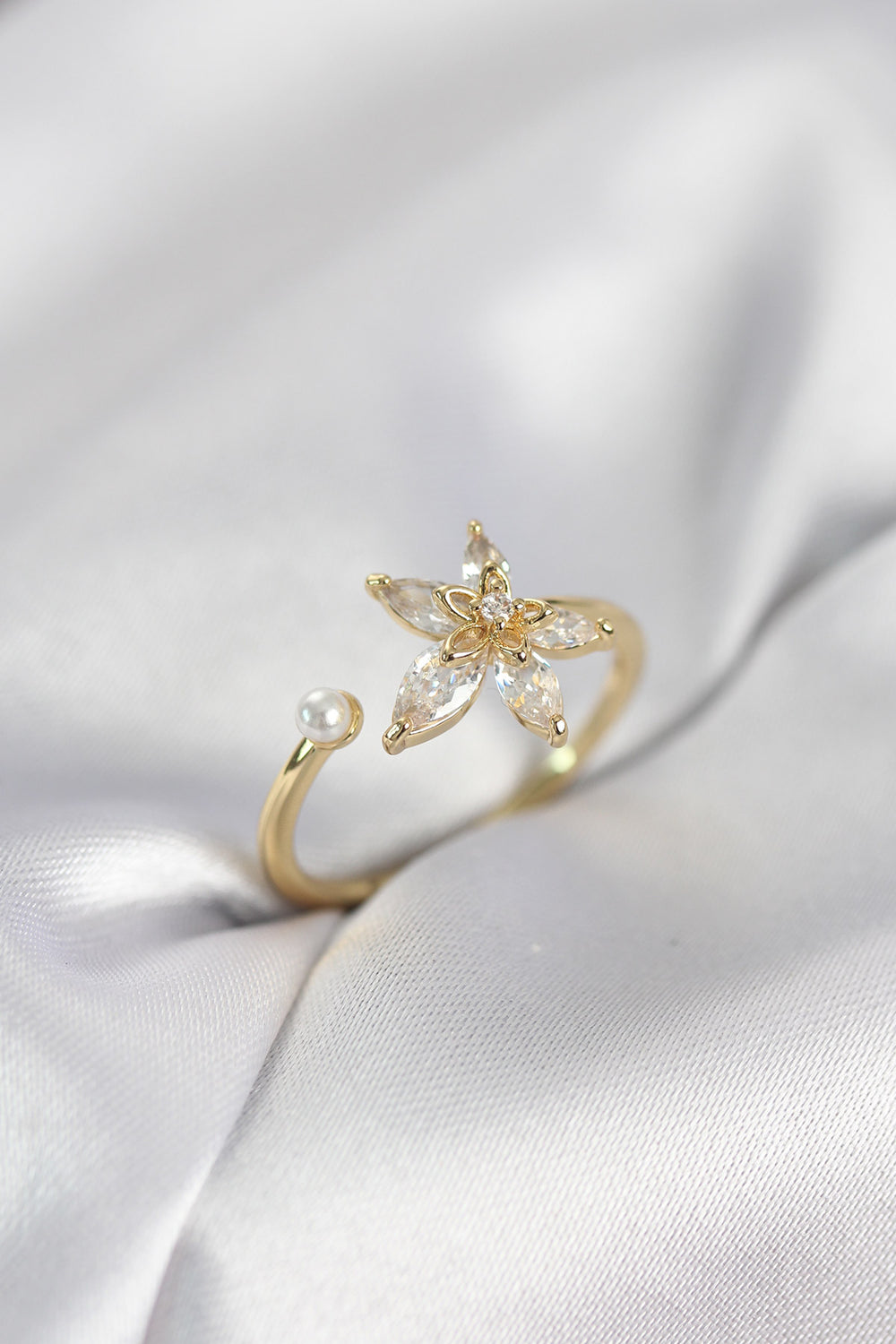 Lotus Model Zirkon Taşlı Gold Renk Kadın Yüzük TG27BYK4095