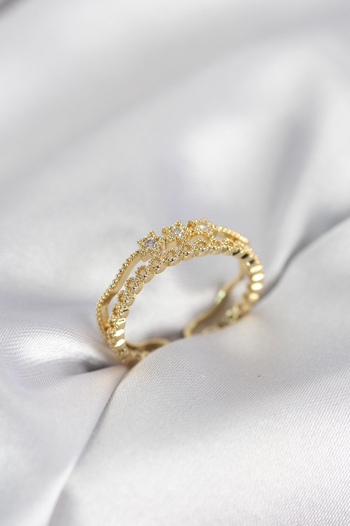 Gold Renk Minimal Yıldızlı Model Kadın Yüzük TG27BYK4117 - Çok Renkli / Standart