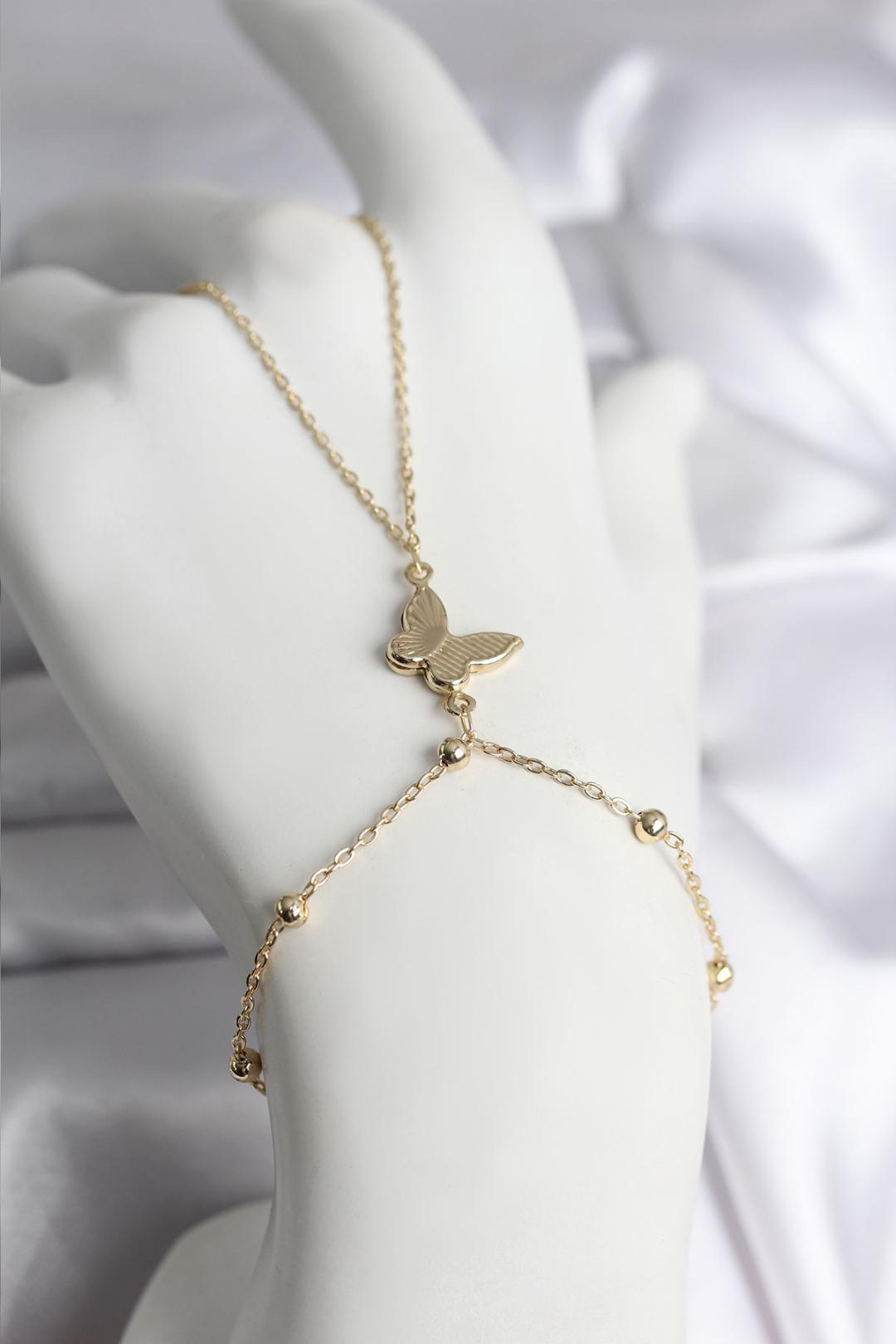 316L Çelik Gold Renk Kelebek Model Kadın Şahmeran TG27SN740 - Çok Renkli / Standart