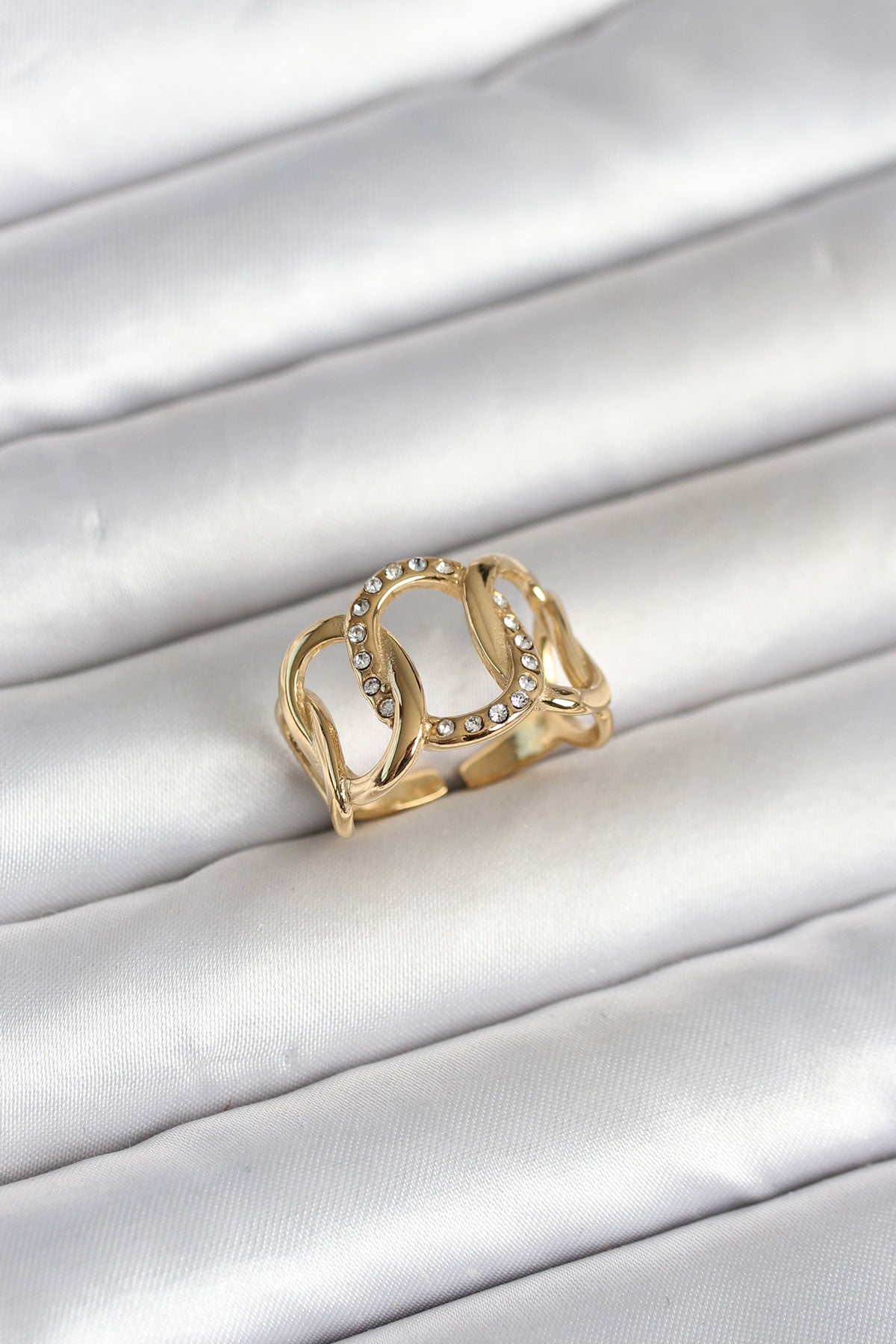 316L Çelik Gold Renk Samanyolu Model Kadın Yüzük TG27BYK4160 - Çok Renkli / Standart