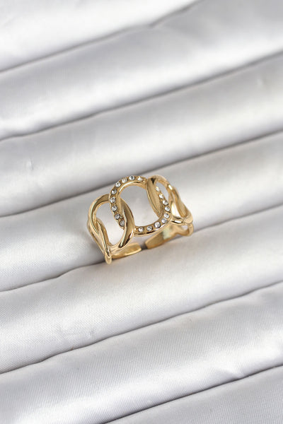316L Çelik Gold Renk Samanyolu Model Kadın Yüzük TG27BYK4160