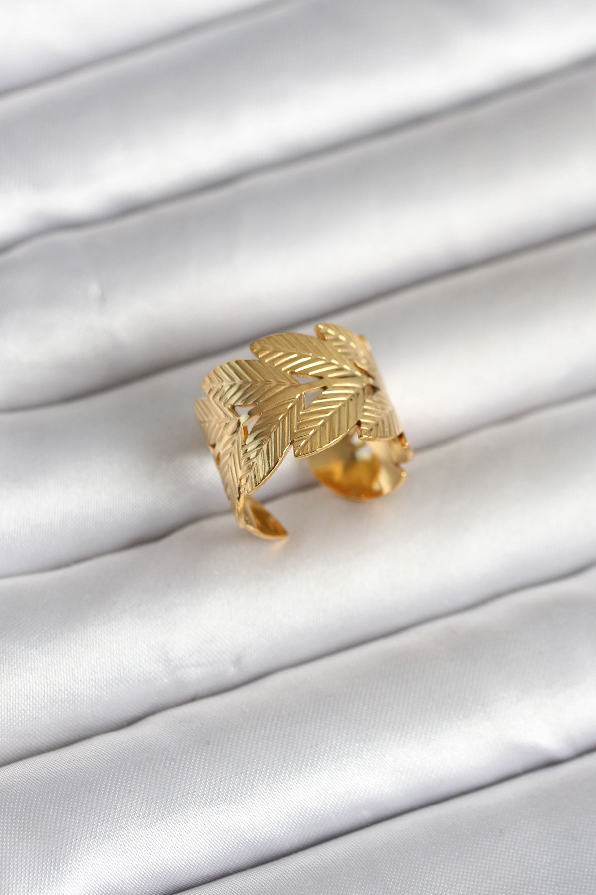 316L Çelik Gold Renk Başak Modeli Kadın Yüzük TG27BYK4162 - Çok Renkli / Standart