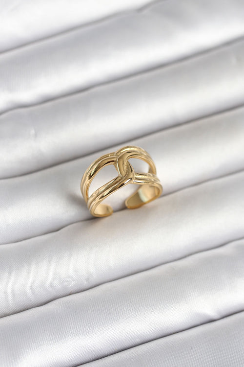 316L Çelik Gold Renk Düğüm Model Kadın Yüzük TG27BYK4165
