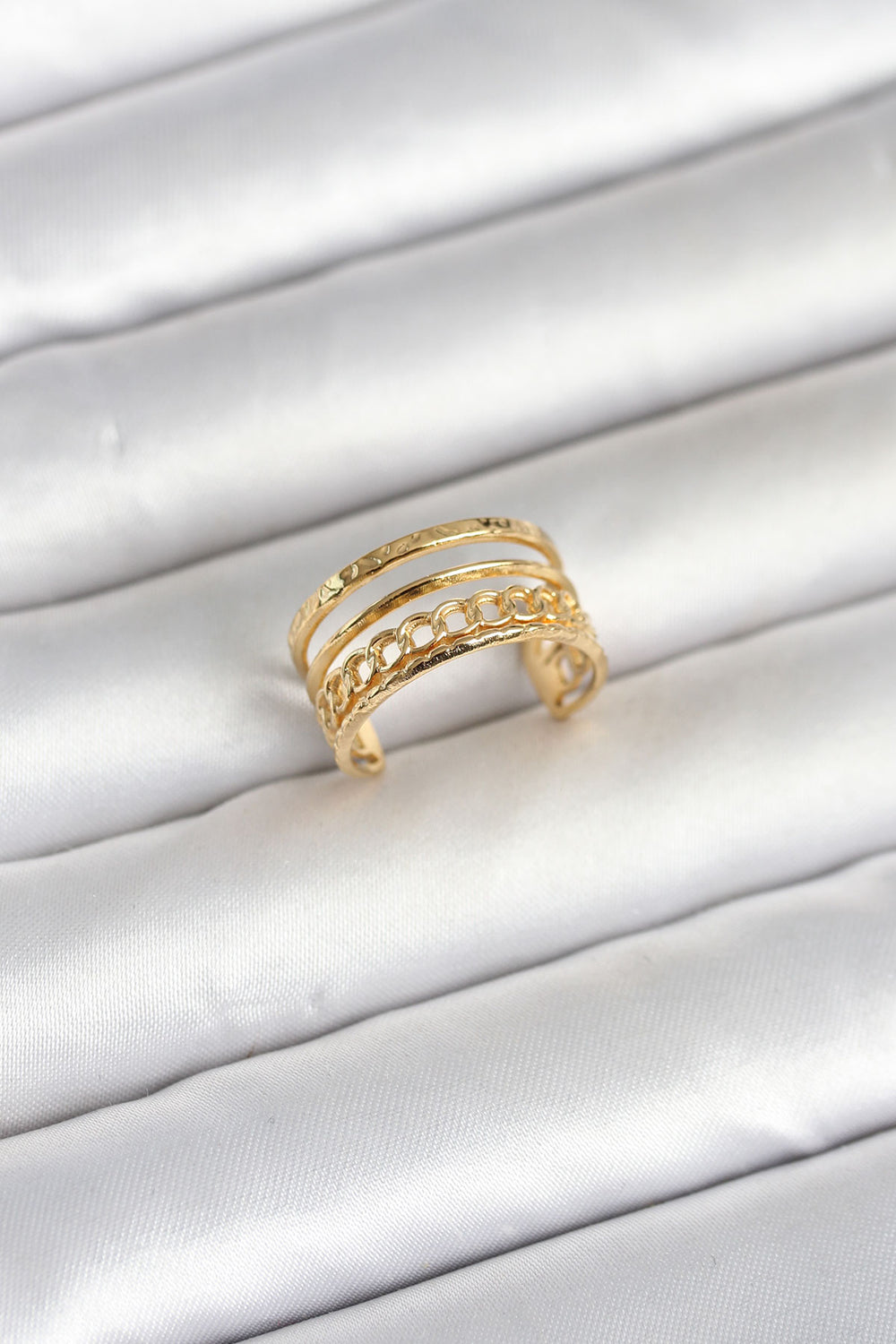 316L Çelik Gold Renk Zincirli Vintage Model Kadın Yüzük TG27BYK4170