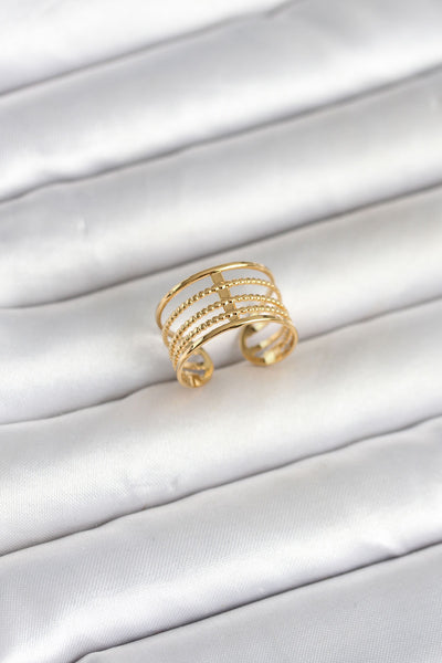 316L Çelik Gold Renk Vintage Model Kadın Yüzük TG27BYK4173