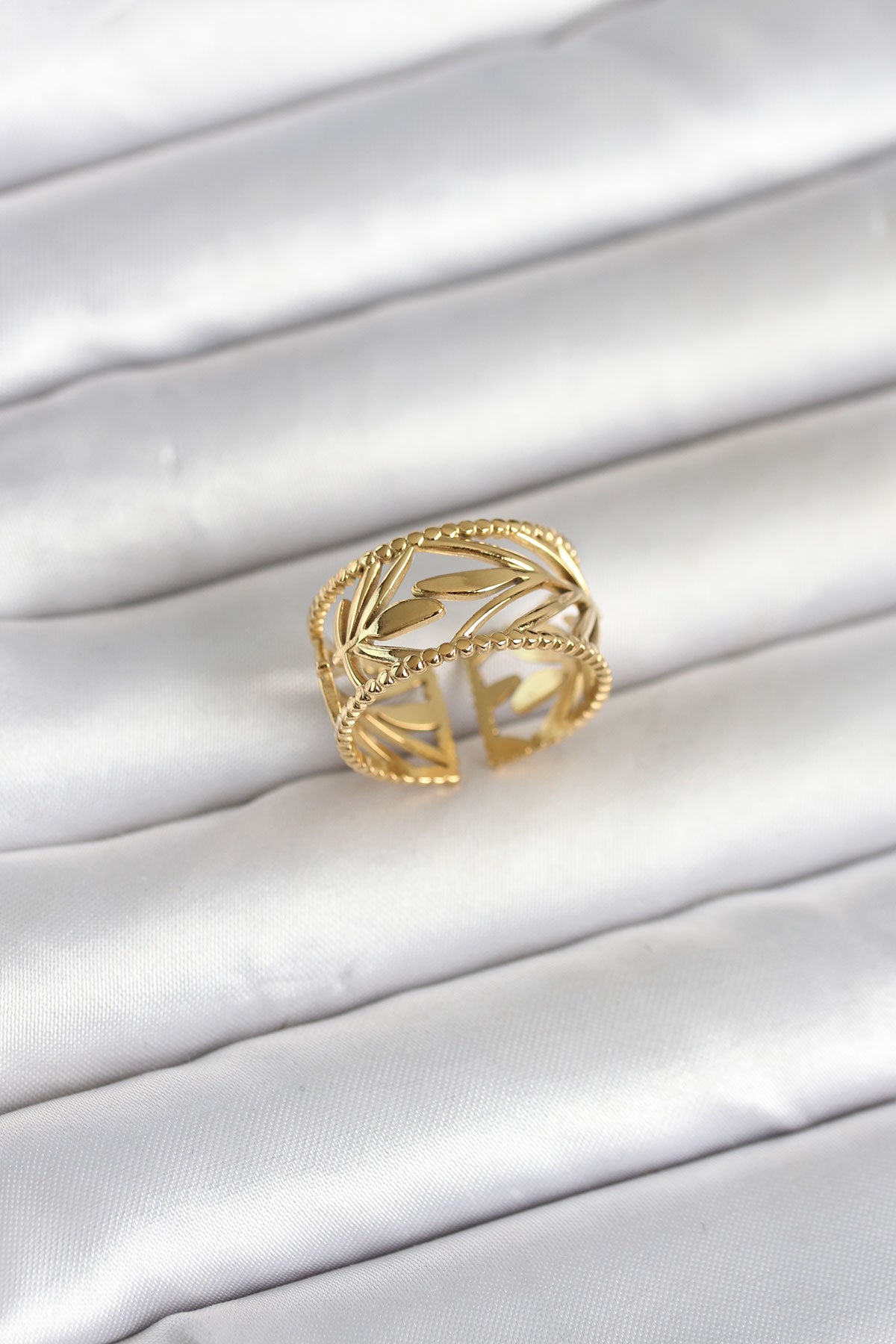 316L Çelik Gold Renk Başak Model Kadın Yüzük TG27BYK4182 - Çok Renkli / Standart