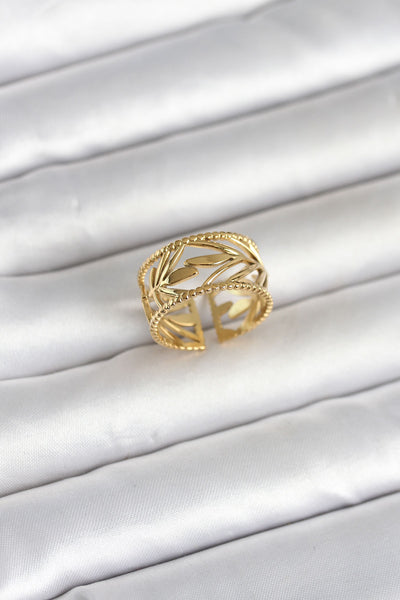316L Çelik Gold Renk Başak Model Kadın Yüzük TG27BYK4182