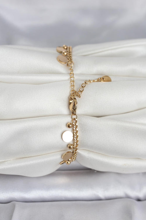 316L Çelik Gold Renk Pullu Model Kadın Bileklik TG27BB8383 - görsel 2