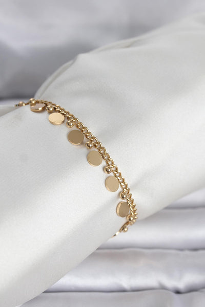 316L Çelik Gold Renk Pullu Model Kadın Bileklik TG27BB8383