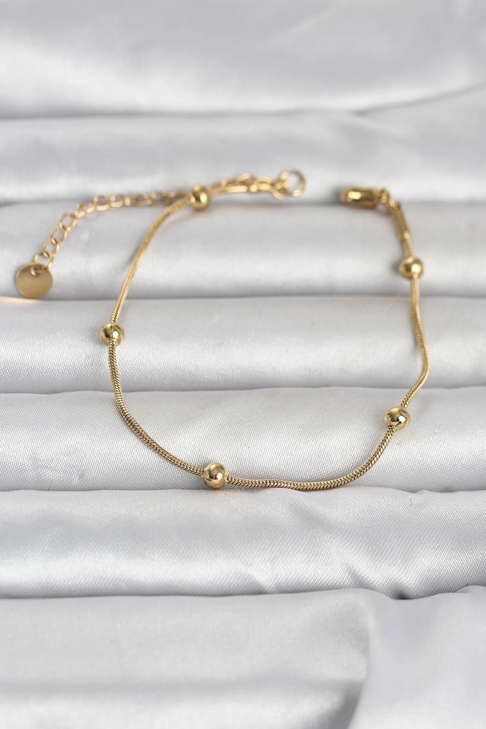 316L Çelik Gold Renk Top Zincirli Kadın Bileklik TG27BB8393