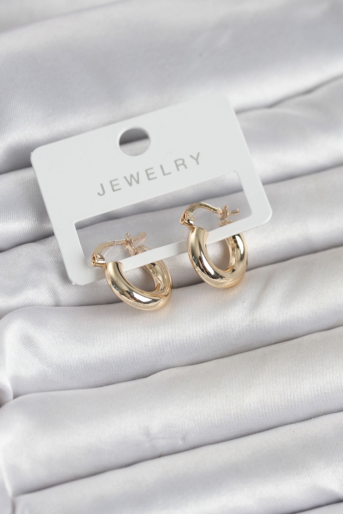 Gold Renk Pirinç Halka 15 mm Kadın Küpe TG27BKP11763 - Çok Renkli / Standart