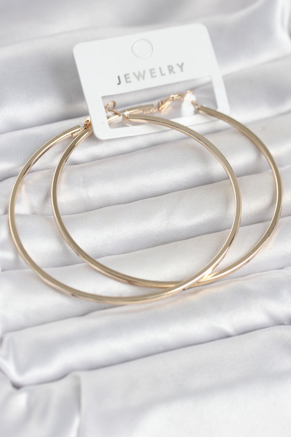 Gold Renk Pirinç Köşeli Kenar Halka 72 mm Kadın Küpe TG27BKP11769 - Çok Renkli / Standart