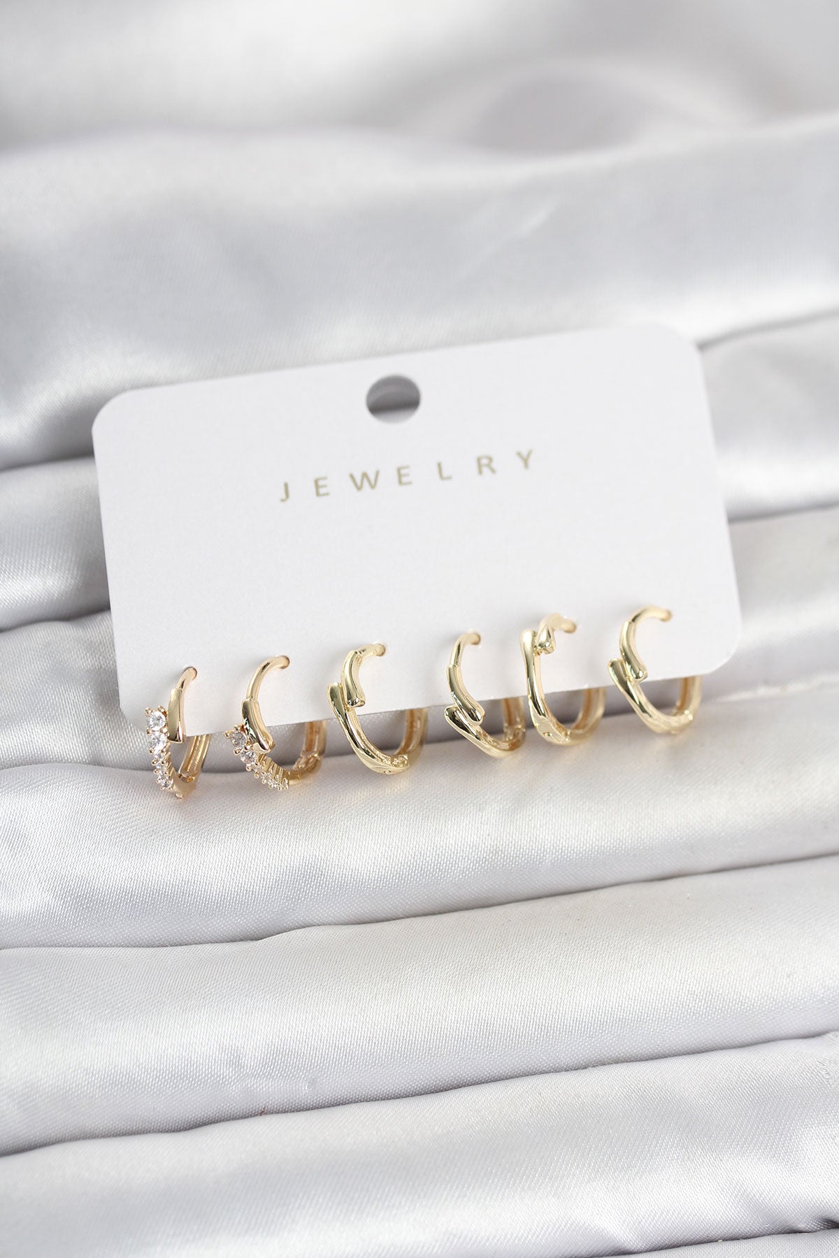 Pirinç Gold Renk Botega Model Kadın Küpe Seti TG27BKP11784 - Çok Renkli / Standart