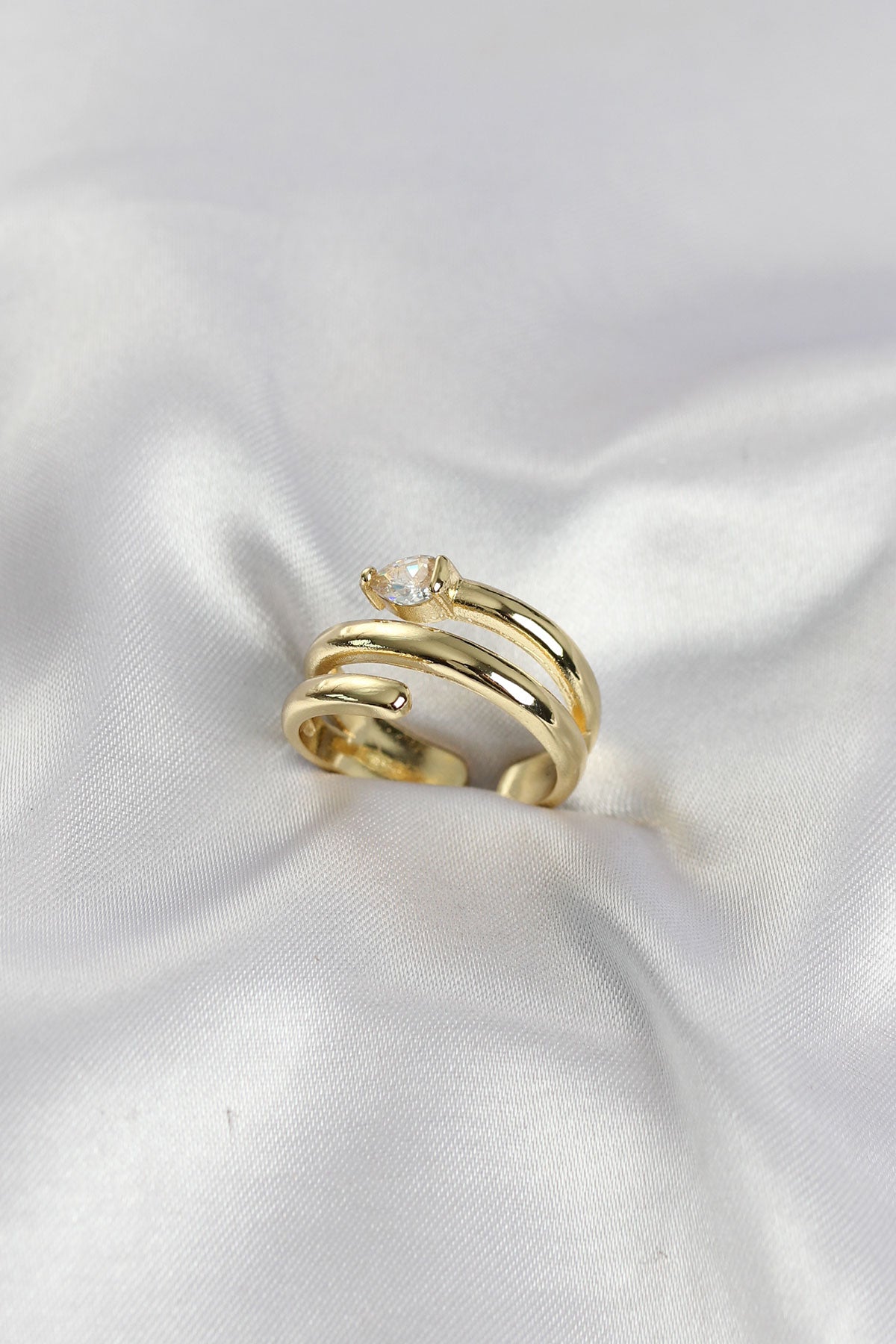 Pirinç Gold Renk Sarmal Yılan Model Kadın Yüzük TG27BYK4197 - Çok Renkli / Standart