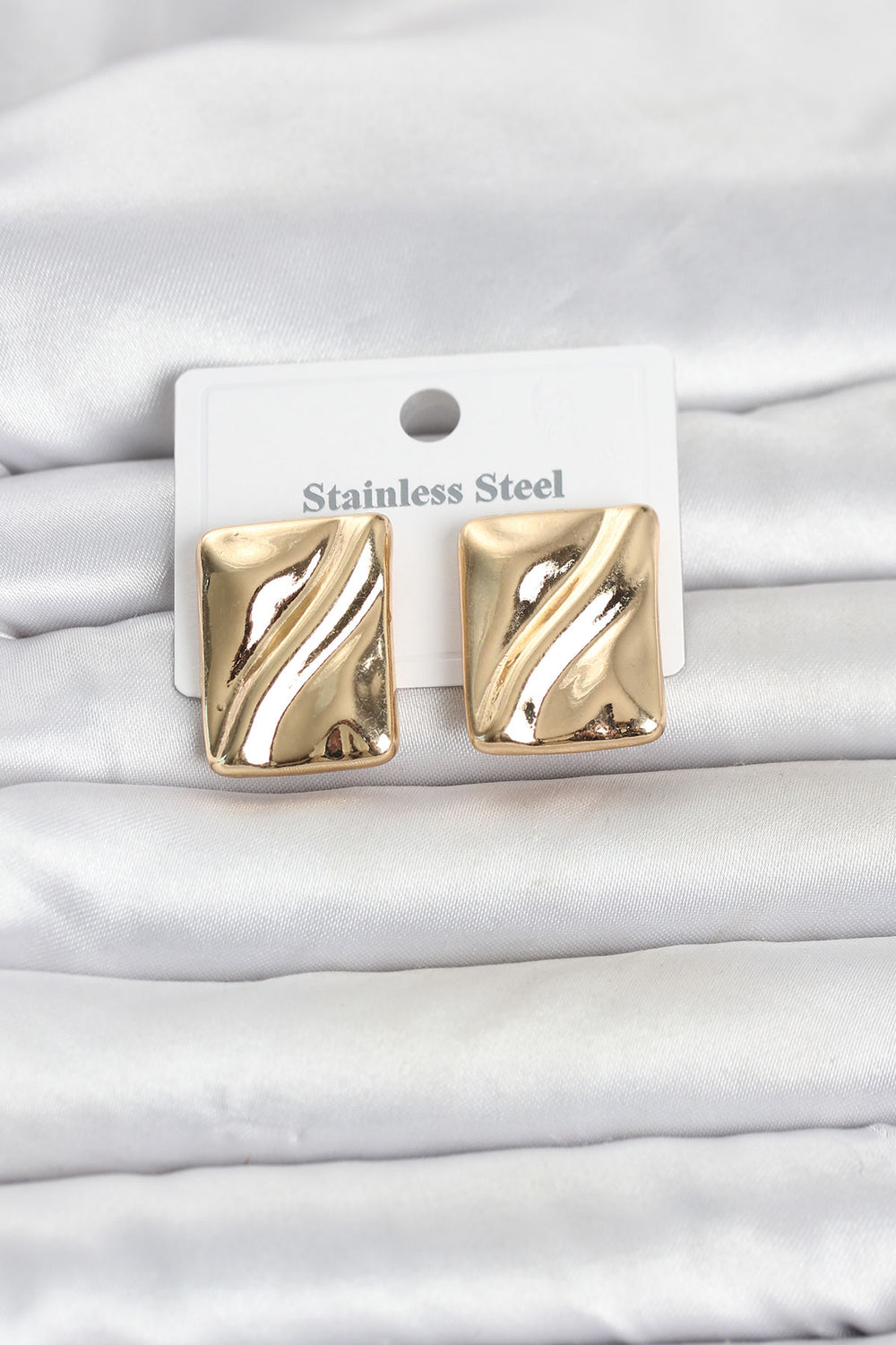 316L Çelik Gold Renk Plaka Model Kadın Küpe TG27BKP11818