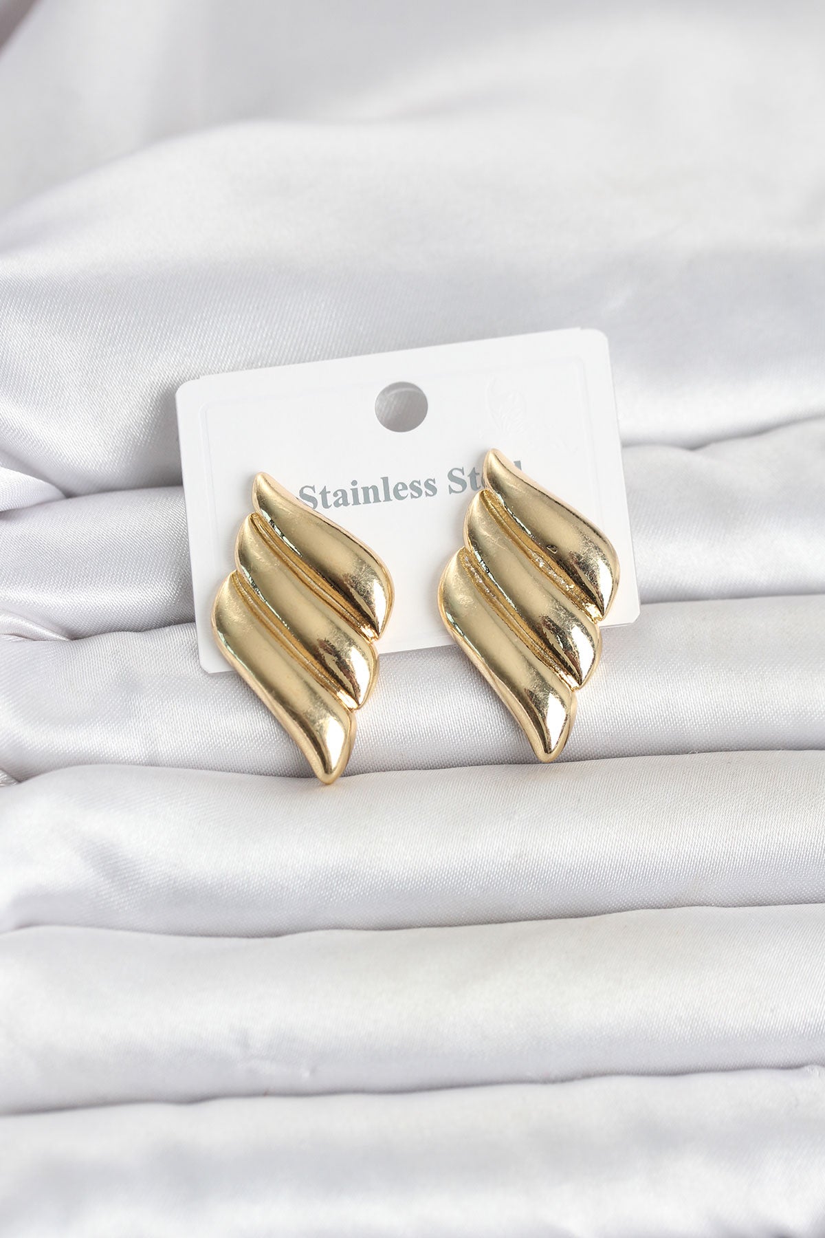 316L Çelik Gold Renk Motif Model Kadın Küpe TG27BKP11819 - Çok Renkli / Standart