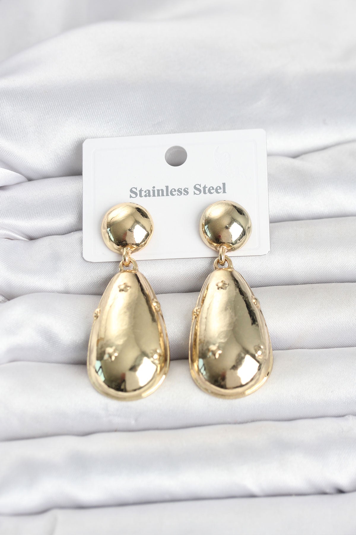 316L Çelik Gold Renk Damla Model Kadın Küpe TG27BKP11830 - Çok Renkli / Standart